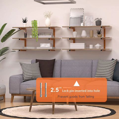 Smooth Setup Four Pack Lumber Storage Rack Wall Mounted Heavy Duty Board Holder with shelves and lock pin for secure storage.