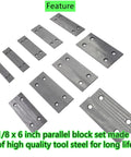 1/8 in x 6 in precision parallel block set, tool steel