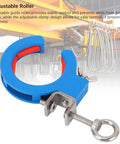 65mm Cable Tray Roller Set With Pro Grade Adjustable Wire Pulling Pulley Nylon Guide Wheel And Stainless Steel Bracket For Seamless Cable Runs In Inside And Outside Corner Electrical Installations, blue clamp roller