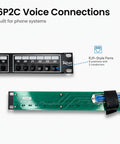 Beefy 24 Port Voice Patch Panel For Business Phone Systems Featuring 6P2C Male Jacks and a close-up of RJ11-style ports.