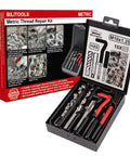 Heavy Duty M10x1.25 Thread Repair Kit Featuring 304 Stainless Steel Helicoil Inserts And Precision HSS Tap Drill Set with tools in case.
