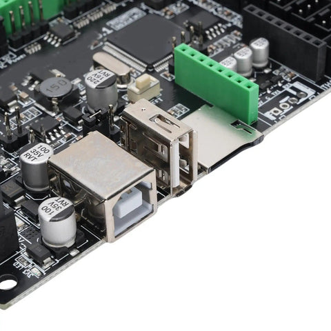 Level Up Your 3D Prints With This Lightning Fast 32 Bit STM32F407VET6 Control Board showing USB and power connections.