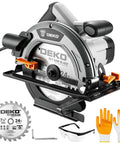 Professional Grade 7 1 4 Inch Circular Saw Featuring A Robust 1600 Watt Motor And 11 7 Amps Of Kick Ass Cutting Power For Heavy Duty Woodworking Projects At 6100 Rpm Lightweight Portable Design with saw blade and safety gear