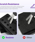 Scratch-resistant surface demonstration of Next Level ABS Like 3D Printer Resin In Jet Black For High Precision Engineering Prints.
