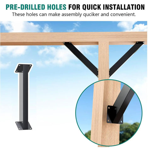 12 Pack 45 Degree Corner Braces Inside Joint Heavy Duty Connector Kit For Gazebos Treehouses Cabins And Patios Inside Mount Gusset Brackets For DIY Frame Support And Wind Resistant Corner Stability