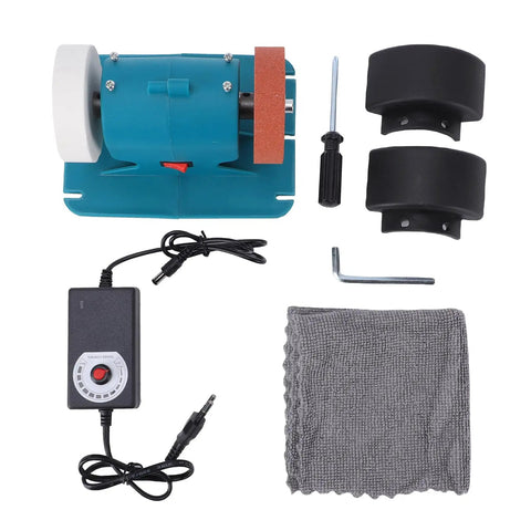 Sick Mini Bench Grinder Hitting 6000 Rpm With Dual 36 And 60 Grit Wheels offers tool sharpening with accessories and a power controller.