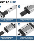 Tough As Nails MGN12C 300MM Linear Guide Rail Kit With Matching Sliding Carriage Block For CNC Machines And 3D Printers installation steps.
