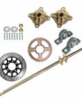 Beefy 44 Inch Rear Axle Shaft Kit With Chain Sprocket And Brake Disc Pillow Block Wheel Hub For ATV Quad Go Kart And Golf Cart Durable Installation For DIY Projects