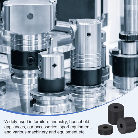 Tough As Nails Five Pack Round Rubber Spacers Anti Vibration Bushings Two Inch Outer Diameter for machinery and equipment use.
