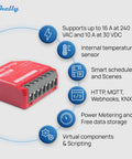Smart Relay Switch With Power Metering, Wi Fi Zigbee Matter Enabled, 1 Channel 16A, No Hub Required with specs diagram