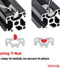 4040 Series Aluminum Extrusion Corner Brackets Black 20 Sets Heavy Duty 90 Degree Angle Connectors With Spring T-Nut