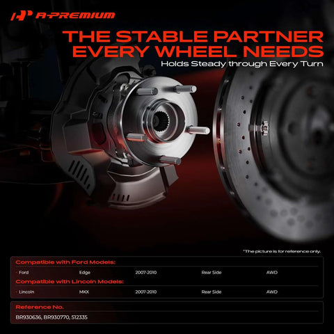 Heavy Duty Rear Wheel Bearing And Hub Assembly With 5 Lug Studs Fits Ford Edge 2007 To 2010 And Lincoln Mkx All Wheel Drive close-up view