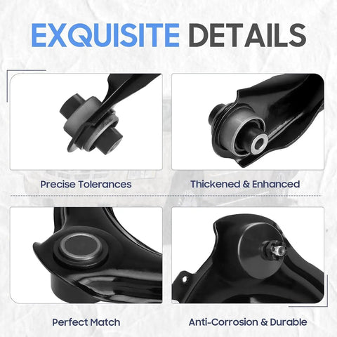 12 Piece Front Suspension Kit For Honda Accord And Acura Tsx with detailed views of control arm components.