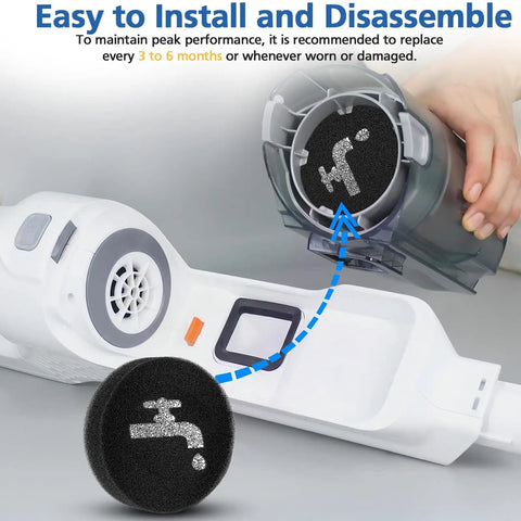 Installation of Premium Sponge Filter Replacement For PowerSeries 16V 20V Cordless Stick Vacuums BHFEA420J BHFEA520J BHFEA18D1