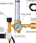 CO2 Regulator Kit With Gauge And Flow Meter, 120V Solenoid Plug For Grow Rooms And Indoor Gardens, Includes Flow Meter, Pressure Gauge, and Tubing