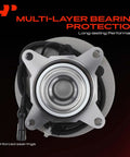 Heavy Duty Front Wheel Hub Assembly With Integrated Abs Sensor For Ford Expedition and Lincoln Navigator showing multi-layer bearing protection.