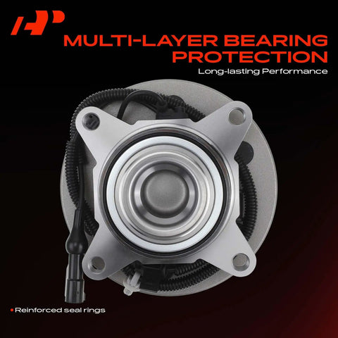 Heavy Duty Front Wheel Hub Assembly With Integrated Abs Sensor For Ford Expedition and Lincoln Navigator showing multi-layer bearing protection.