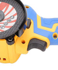 Badass Cordless Cut Off Tool Featuring Heavy Duty Brushless Motor And Hella Fast 19000 Rpm Speed To Rip Through Metal Wood Plastic And Stone With Detachable Dust Shield close-up view with disc and controls