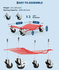 No Sweat Professional Grade Four Pack Vehicle Wheel Dollies 6000 Lb Capacity Heavy Duty Car Moving Plates with 360° rotatable wheels.
