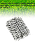 Heavy Duty 100 Pack 6 Inch 11 Gauge Galvanized Garden Staples U Shaped Landscape Pins For Securing Lawn Fabrics Weed Barriers Ground Covers