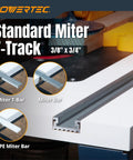 48 Inch Heavy Duty Aluminum Miter T Track And T Slot Bar Kit showing miter t-bar and track mounted on worktable.