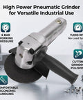 5 Inch Pneumatic Angle Grinder Featuring A Badass 11000 Rpm Motor for cutting, grinding, polishing metal tasks.