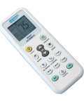 Heavy Hitter Universal Air Conditioner Remote Control With Large LCD Screen and Instant Code Search showing temperature settings.