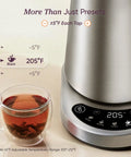 Fast Boiling 1.7L Electric Kettle With Plastic Free Interior And 5 Presets For Tea And Coffee, stainless steel, temperature display
