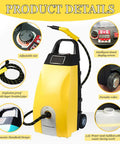 Sotikarery 3000W High Pressure Steam Washer With 3.5 Liter Tank And Ozone Function For Home Car Ac Cleaning Dry Wet Steam Conditioning Includes Nine Accessories Blue, featuring an ergonomic handheld design.