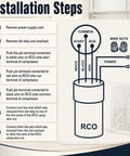 Installation steps for 3-In-1 Hard Start Capacitor Quick Connect For 1/12 To 1/5 Hp. 145-175 Mfd 115V with wiring details.