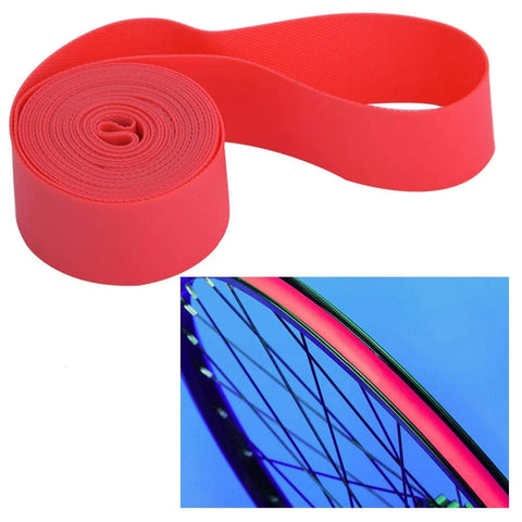 Red 2 Pack Bicycle Tire Liner And Rim Tape Kit For 26 Inch Tires Inner Tube Protector Pad Puncture Guard Against Glass Thorns Nails