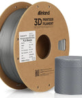 Straight Fire Silver PLA Filament Spool, 1.75 Mm, 1 Kilogram Odorless Formula, showing spool and a cut section.