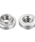 Top Shelf Heavy Duty Self Clinching Nuts Size 6 32 Thread X 0 12 Inch Stainless Steel Rivet Nut round head close-up