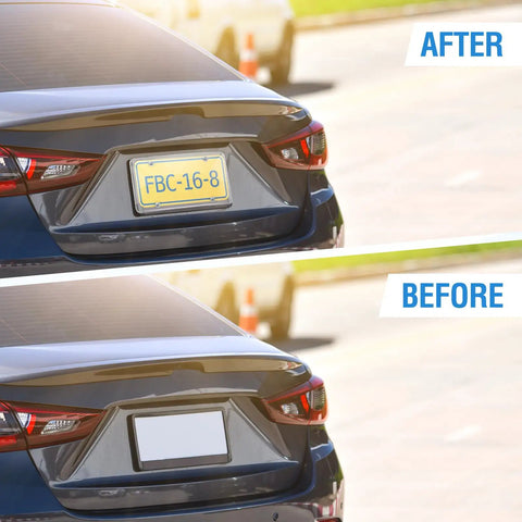 Two Pack Clear License Plate Covers Unbreakable Bubble Protector For Front And Back Car Tags Twelve Point Two By Six Point Three Inches