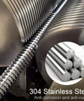 Two 3/8-16 stainless steel fully threaded rods, 10 in long, right-hand threads.