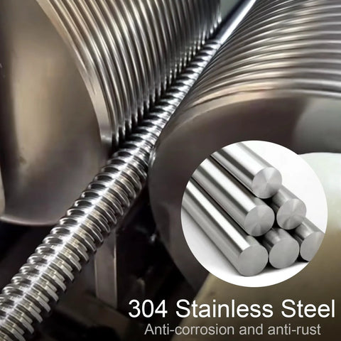 Two 3/8-16 stainless steel fully threaded rods, 10 in long, right-hand threads.