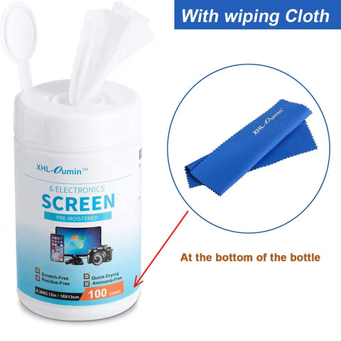 Premoistened Screen Cleaning Wipes For Electronics And Devices No Mess Easy Cleanup Perfect For Monitors Laptops TVs Phones