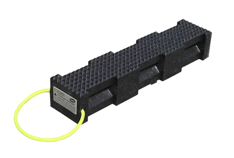 Hybrid Plastic Cribbing Block Interlocking 4x4x18 Inch Heavy Duty Recycled Plastic Made In USA showing textured top and handle