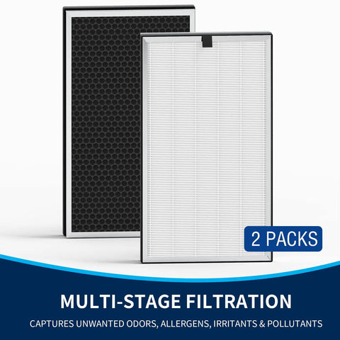 Replacement Filter For MA-112 Compatible Systems, High Efficiency Filtration That Keeps Air Clean, two-pack filters front and back view