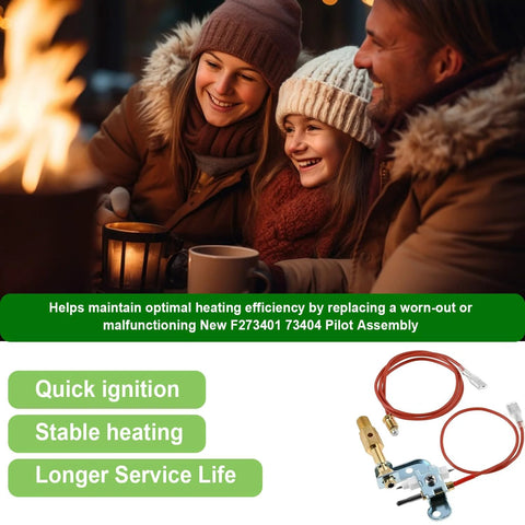 Pilot assembly direct replacement for Mr Heater Portable Buddy MH9B/MH9BX; includes red ignition wires and brass valve components