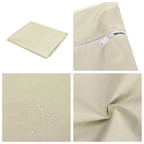 Beige 2/3 Seater Patio Porch Swing Seat Cover Heavy Duty 900D Oxford Waterproof Fabric Cushions Replacement showcased in details