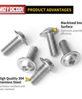M5 X 20Mm Flanged Button Head Hex Socket Cap Screws With 25 Pack Constructed from high quality 304 stainless steel.