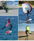 Surge Wing With Two Window Design for wind wing foiling, kitesurfing and surfing in various environments and maneuvers