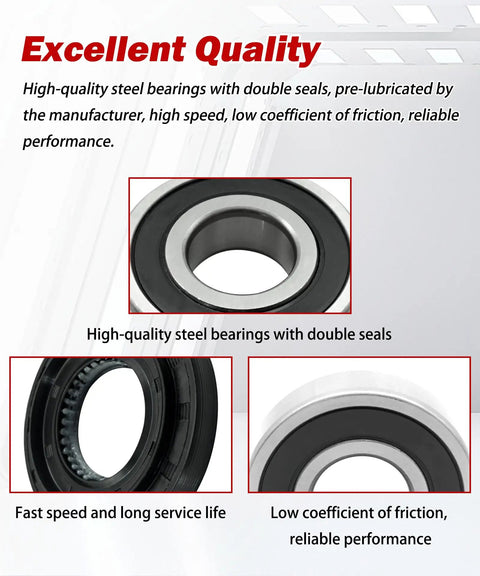Heavy Duty Washer Tub Bearing And Seal Kit Replaces MDS62058301 For Lg Kenmore Models, showcasing high-quality steel bearings.