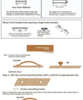 Diagram showing installation of Brushed Nickel Cabinet Knobs And Pulls For Drawers And Closet Doors Fingerprint Resistant