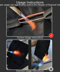 Heavy Duty Welding Blanket Fireproof Shield For Welder usage instructions showing correct and incorrect flame application.
