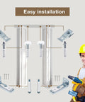 Top Shelf Bi Fold Closet Door Hardware Kit Four Pack with steel brackets and easy installation components for closet doors.
