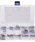 Stainless Steel Serrated Lock Washers Set With Internal And External Teeth 400 Pcs Assortment in clear box compartments