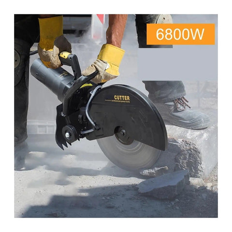 Heavy Duty Electric Circular Saw With Adjustable Angle Portable Cutting Machine For Wood Metal Stone And Tile Multi Function Power Tool in use cutting stone.