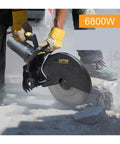 No Sweat Electric Circular Saw Delivers Badass 6800 Watt Cutting Power With Adjustable Angle For Wood Metal Stone And Tile Multi Function Portable Diy Project Tool Without Blade cutting through stone with adjustable angle.